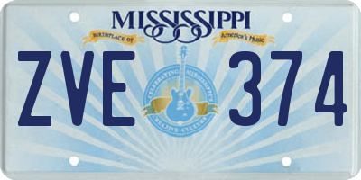 MS license plate ZVE374