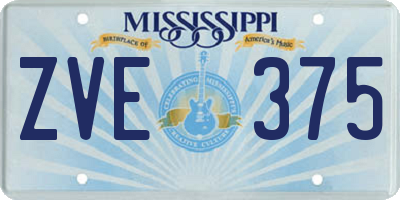 MS license plate ZVE375