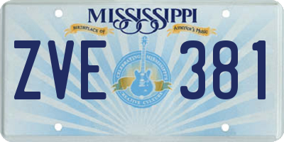 MS license plate ZVE381