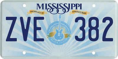 MS license plate ZVE382