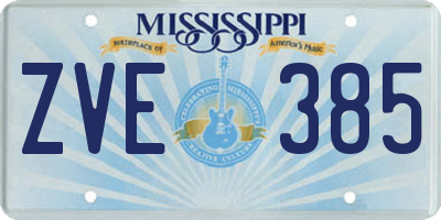 MS license plate ZVE385