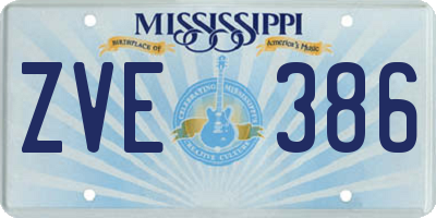 MS license plate ZVE386