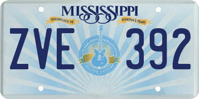 MS license plate ZVE392