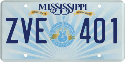 MS license plate ZVE401