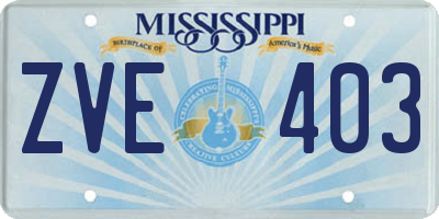 MS license plate ZVE403