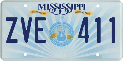 MS license plate ZVE411
