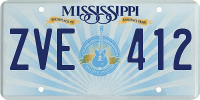 MS license plate ZVE412