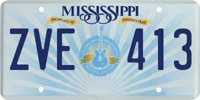 MS license plate ZVE413