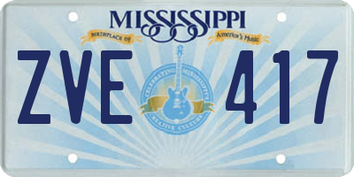 MS license plate ZVE417