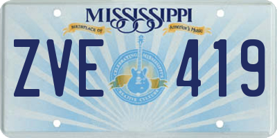 MS license plate ZVE419