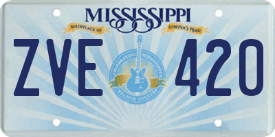 MS license plate ZVE420