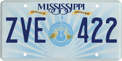 MS license plate ZVE422