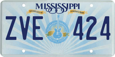 MS license plate ZVE424