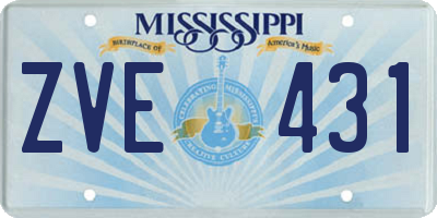 MS license plate ZVE431
