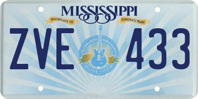 MS license plate ZVE433