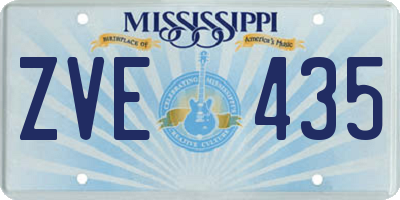 MS license plate ZVE435