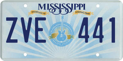 MS license plate ZVE441