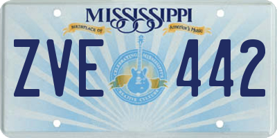 MS license plate ZVE442