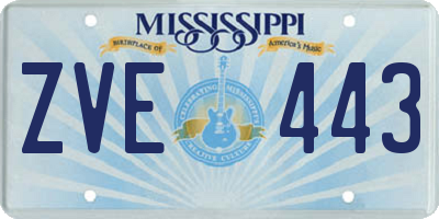 MS license plate ZVE443