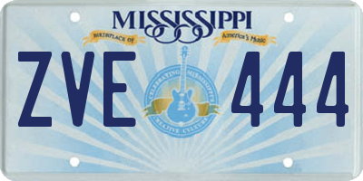 MS license plate ZVE444
