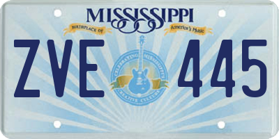 MS license plate ZVE445