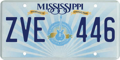 MS license plate ZVE446
