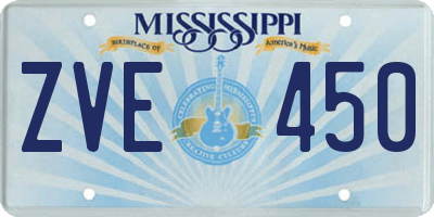 MS license plate ZVE450