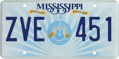 MS license plate ZVE451