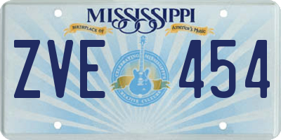 MS license plate ZVE454