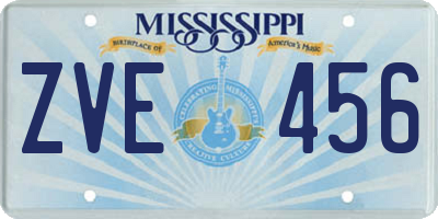 MS license plate ZVE456