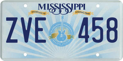 MS license plate ZVE458