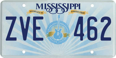 MS license plate ZVE462