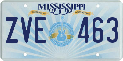 MS license plate ZVE463