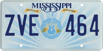 MS license plate ZVE464