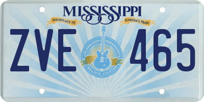 MS license plate ZVE465
