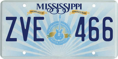 MS license plate ZVE466