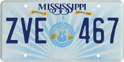 MS license plate ZVE467