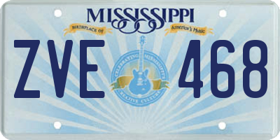 MS license plate ZVE468