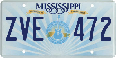 MS license plate ZVE472