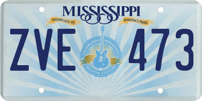 MS license plate ZVE473