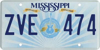 MS license plate ZVE474