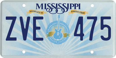 MS license plate ZVE475