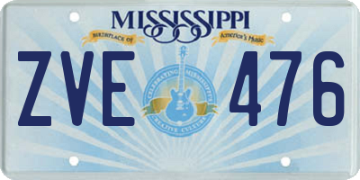 MS license plate ZVE476