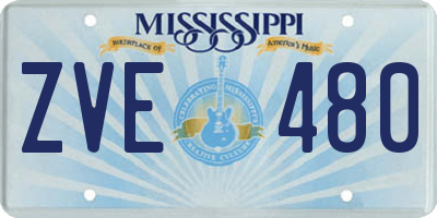 MS license plate ZVE480
