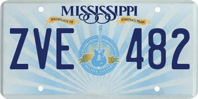 MS license plate ZVE482