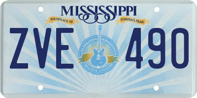 MS license plate ZVE490