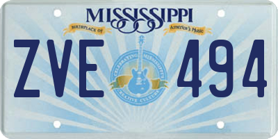 MS license plate ZVE494