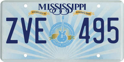 MS license plate ZVE495