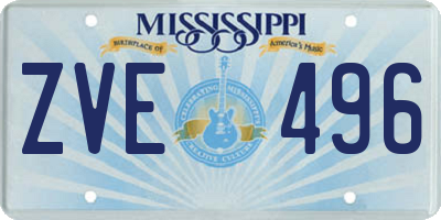 MS license plate ZVE496