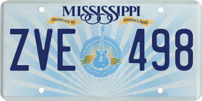 MS license plate ZVE498